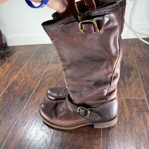 Frye Brown Leather Veronica Slouch Tall Boots Women’s Size 10 Classic Boho